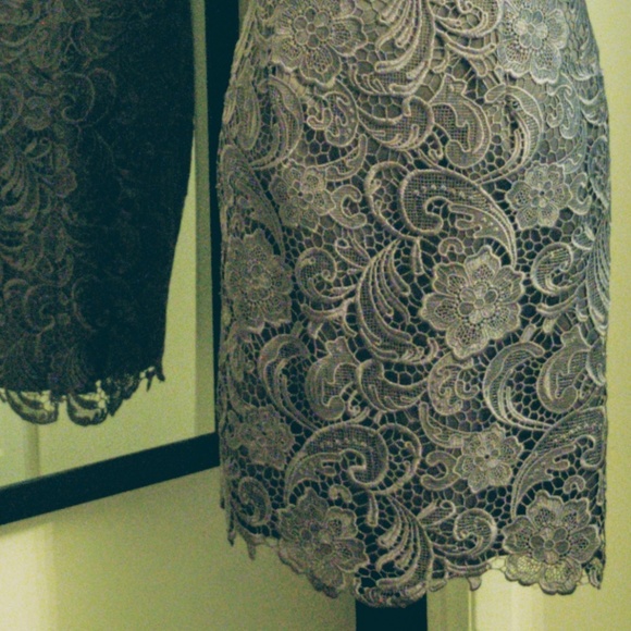 NWT Grey Lace Adrianna Papell short dress sz 4 - Picture 4 of 5
